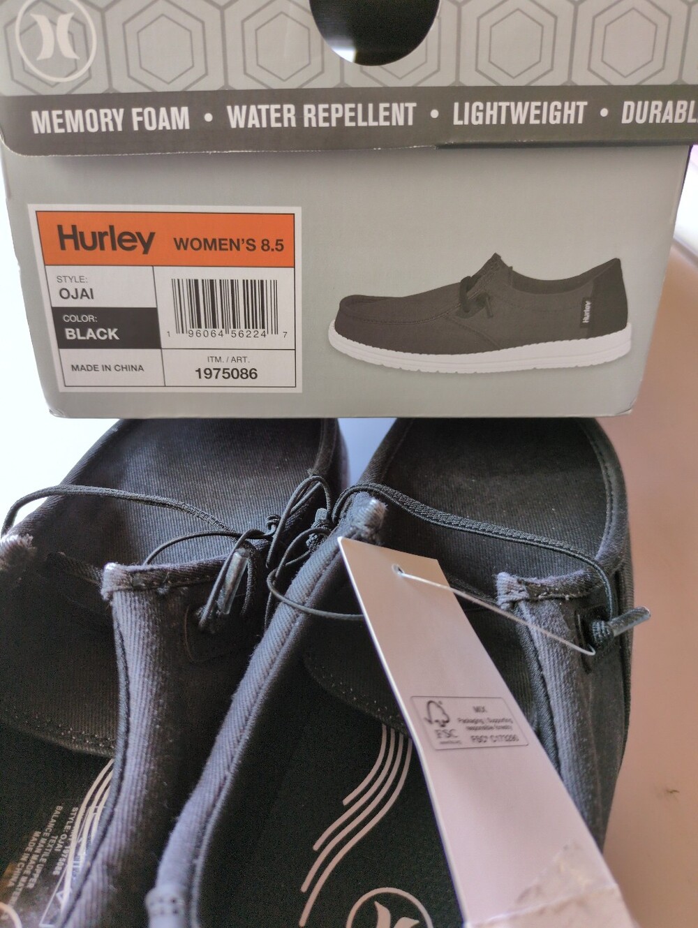 NWT Womens Hurley Ojai Black Slip On Sz 8.5 - Picture 2 of 11